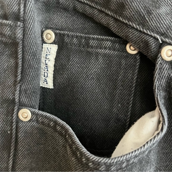 Vintage Nevada Black High Waisted Tapered Jeans with Eye detail - Picture 9 of 11